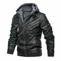 Bikerjacke Herren Winterjacke Kunstlederjacke Übergangs Kapuze Sweatjacke 2025