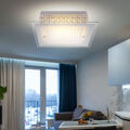 Deckenleuchte Deckenlampe Wohnzimmerleuchte LED Glas opal Kristall klar Chrom