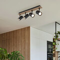 Spotleiste Spotleuchte Deckenlampe schwarz 4x GU10 Holz MDF Strahler schwenkbar