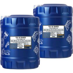 2x MANNOL 10 Liter TS-18 15W-40 CK-4 Leichtlauf-Motoröl API CK-4/SN ACEA E7/E9