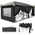 Pavillon Faltpavillon Gartenzelt 3x6m UV Schutz Pop Up Zelt Partyzelt Schwarz DE