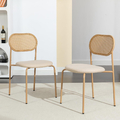 Esszimmerstühle 2er/Set mit Rückenlehne Rattanstuhl Polsterstuhl Küchenstuhl