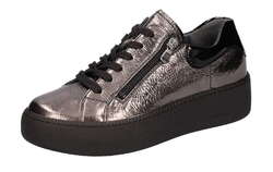 Waldläufer Halbschuh Nicki Silber Leder Schnürschuh Sneaker Einlage Weite H