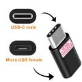 Schwarz Micro USB Female to Type C Male Converter USB-C Adapter Converter