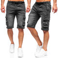 Shorts Jeans Jeanshose Bermudas Kurzhose Kurze Cargo Denim Men Herren BOLF Motiv