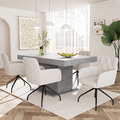 Esszimmerstühle drehbar 4er-Set, Küchenstuhl Samt Polsterstuhl Drehstuhl Beige