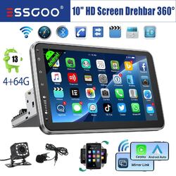 4+64GB Android 14 Apple Carplay Autoradio 1 DIN GPS Navi 360° Drehbar Bildschirm