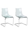 Esszimmerstuhl 2er Set Kunststoff transparent schwarz Freischwinger Marshall