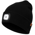Wintermütze mit LED warme Strickmütze Licht aufladbar USB Beanie Mütze mit Lampe