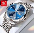Luxus Herren Armbanduhr - Edelstahl Quarzuhr Datum 3ATM Wasserdicht Leucht Uhr