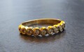 Gold-Brillantring 585,mäanderartig mit 9 Brillanten besetzt, 0,09 ct. RG 54.