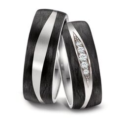 Trauringe Eheringe Partnerringe Titan Carbon Titan Factory 52548 Paarpreis