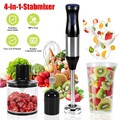 4in1 Elektrische Stabmixer Set Multifunktional Handmixer Pürierstab Schneebesen