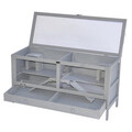 Hamsterkäfig Mäusekäfig Kleintierkäfig Kleintierstall Holz 92 x 38 x 48 cm grau