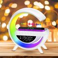 LED Nachttischlampe Mit Ladefunktion, Drahtloser Ladelautsprecher RGB Uhr Licht