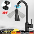 Schwarz Küchenarmatur Ausziehbar Brause Wasserhahn Küche 360° Spültischarmatur