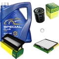 MANN-FILTER Inspektionspaket MANNOL 5 L 10W-30 Special Plus für Hyundai i10 1.2
