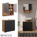 Badmöbel-Set Irma Eiche Anthrazit 2-teilig Spiegelschrank 60 cm Vicco
