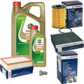 BOSCH Inspektionspaket 6 L Castrol EDGE FST 5W-30 LL passend für VW Skoda Passat