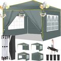 Faltbar Pavillon 3x3 Wasserdicht Faltpavillon Gartenpavillon mit 4 Seitenteilen