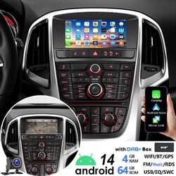 DAB+ Autoradio 4+64GB Android 14 Carplay Für Opel Astra J 2010-2014 GPS Navi RDS