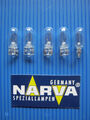 5x Glassockellampe W5W - 12V/5W (  W2,1x9,5d ) NARVA Lose Verpackung  #17177