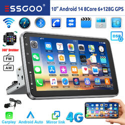 8Core 6+128G Android 14 Autoradio Carplay GPS Navi 1 DIN 360° Drehbar Bildschirm