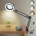 Lupe mit Licht und Ständer 10X Lupenleucht Dimmbare LED Schreibtischlampe 3 Modi