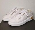 Damen Sneaker - Geox Respira - Gr. 37 - Weiß + Gold - Leder 