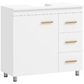 Waschbeckenunterschrank Unterschrank mit Schrankfach, 3 Schublade Weiß