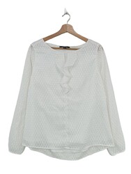 COMMA Langarm-Bluse Damen Bluse Gr. DE 40 weiß Casual-Look