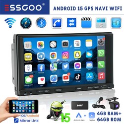 DAB+ Autoradio Navi Carplay Android 15 2 Din Radio USB CarPlay Android Auto GPS