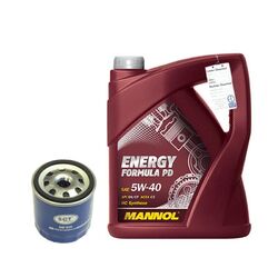 5 Liter Mannol Öl Energy Formula PD SAE 5W-40 + Ölfilter für Audi Seat