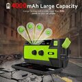 4000mAh Solar Handkurbel Handy Ladegerät Notfall Radio AM,FM LED Taschenlampe