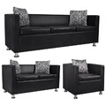 1-3 Sitzer Sofa Weißsofa Couch Sessel Kunstleder Sitzgruppe Bürosofa Wohnzimmer