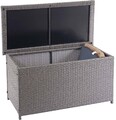 HW Auflagenbox HWC-D88 Kissenbox Gartentruhe Auflagentruhe Poly-Rattan 170l