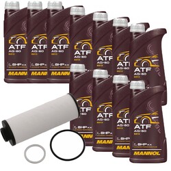 11 L MANNOL ATF AG60 Getriebeöl ZF Getriebeölfilter für Audi Q5 3.0 TDI quattro