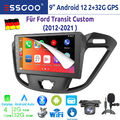 Autoradio 32G Android 12 Carplay BT GPS Navi RDS MIK Kam Für Ford Transit Custom