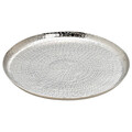 Teller Dekoteller Silber Metall rund Hammerschlag Kerzenteller Schale Ø 33 cm