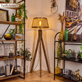 Holz/Messing Ess Wohn Schlaf Zimmer Raum Lampen Vintage Lichteffekt Steh Leuchte