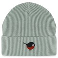 Vogel Stickerei Bio Fisherman Beanie Mütze