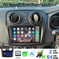 CarPlay GPS NAVI WIFI 64GB Android 14 Autoradio Für Renault Dacia Logan 2 12-17