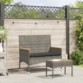 Gartenbank Parkbank Sitzbank Bank 2-Sitzer mit Kissen Tisch Poly Rattan vidaXL