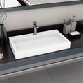 vidaXL Waschbecken Mineralguss Marmorguss Aufsatzwaschbecken Waschtisch Design D