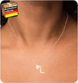 Damen Buchstaben Kette Herz Anhänger Gold Roségold Silber Initialen A-Z Schmuck 