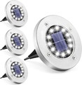 4x Solarleuchte Bodenstrahler 12LED Außen IP65 Gartenleuchten Garten Solarlampen