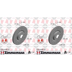2x ZIMMERMANN SPORT BREMSSCHEIBEN 280mm GELOCHT VORNE passend für FIAT 124 MAZDA