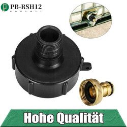 S60X6 IBC Adapter 3/4"Mit Auslaufhahn Regenwasser Für 1000L Container Tank Fass