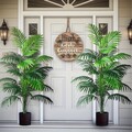 2 Stück Künstliche Areca Palmen 24 Blätter Kunstpflanzen für Wohndeko