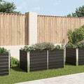 Anthrazit Garten Hochbeet aus Metall Verzinkter Gartenbeet Pflanzbeet Gemüsebeet